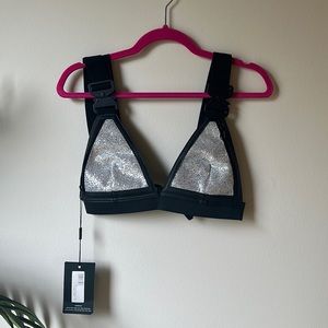 SILVER & BLACK PLT BRALET